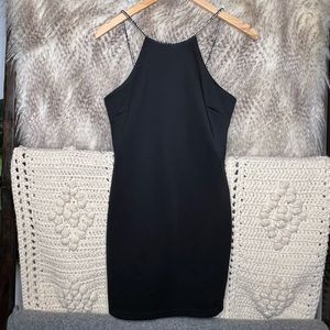 Rush Black Rhinestone Strap Dress